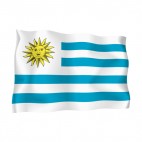 Uruguay waving flag, decals stickers