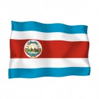 Costa Rica waving flag, decals stickers