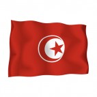 Tunisia waving flag, decals stickers