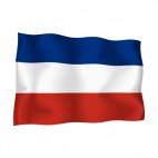 Yugoslavia waving flag, decals stickers