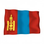 Mongolia waving flag, decals stickers