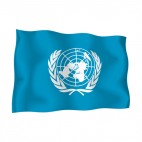 United Nations waving flag, decals stickers