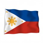 Republic of the Philippines waving flag, decals stickers