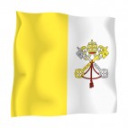 Vatican waving flag, decals stickers