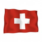 Switzerland waving flag, decals stickers