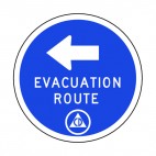 Civil defense evacuation route direction, decals stickers