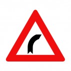 Right curve warning sign, decals stickers
