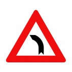 Left curve warning sign, decals stickers