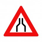 Both lane road merge warning sign, decals stickers