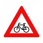 Bicycle warning sign, decals stickers