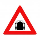 Tunnel warning sign, decals stickers