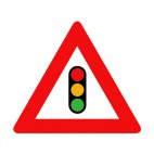 Traffic light ahead warning sign , decals stickers