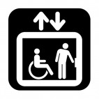 Elevator for handicapped sign, decals stickers