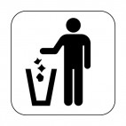 Litter disposal sign , decals stickers