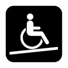Handicap ramp sign, decals stickers
