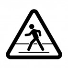 Pedestrian crossing warning , decals stickers