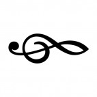 Treble clef sign, decals stickers