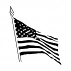 United States waving flag on pole, decals stickers