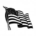 United States flag waving on a pole , decals stickers