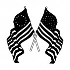 United States and 13 star Betsy Ross flags, decals stickers