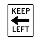 Keep left sign, decals stickers