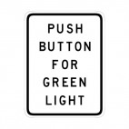 Push button for green light sign, decals stickers