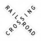 Rail road crossing sign, decals stickers