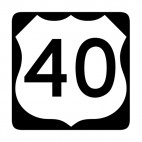 Route 40 sign, decals stickers