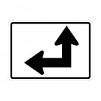 Straight or left direction sign, decals stickers