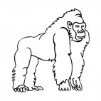 Gorilla standing on his arms, decals stickers