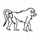 Baboon walking, decals stickers