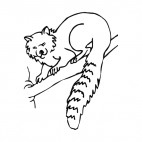 Coati on a branch, decals stickers