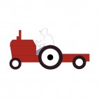 Farmer driving red tractor, decals stickers