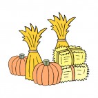 Haystacks and pumpkins, decals stickers