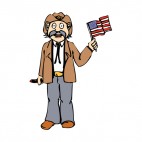 United States cowboy with us flag, decals stickers