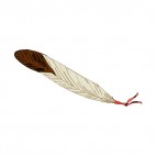 Brown and white feather, decals stickers