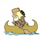 Frontier Man in canoe, decals stickers