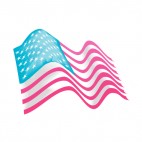United States flag waving, decals stickers