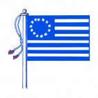 United States Betsy Ross flag on pole, decals stickers