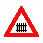 Raildroad ahead warning sign, decals stickers