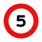 5 km per hour speed limit sign, decals stickers