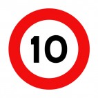 10 km per hour speed limit sign , decals stickers