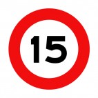 15 km per hour speed limit sign , decals stickers