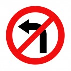 No left turn allowed sign , decals stickers