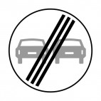 End of no overtaking zone sign, decals stickers