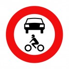 No motor vehicles or motorcycles sign, decals stickers