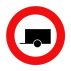 No trailer allowed sign, decals stickers