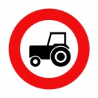 No tractors and construction vehicles allowed sign, decals stickers