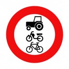 No tractors mopeds and bicycles allowed sign, decals stickers