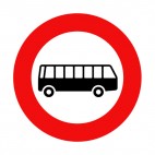 No bus allowed sign, decals stickers
